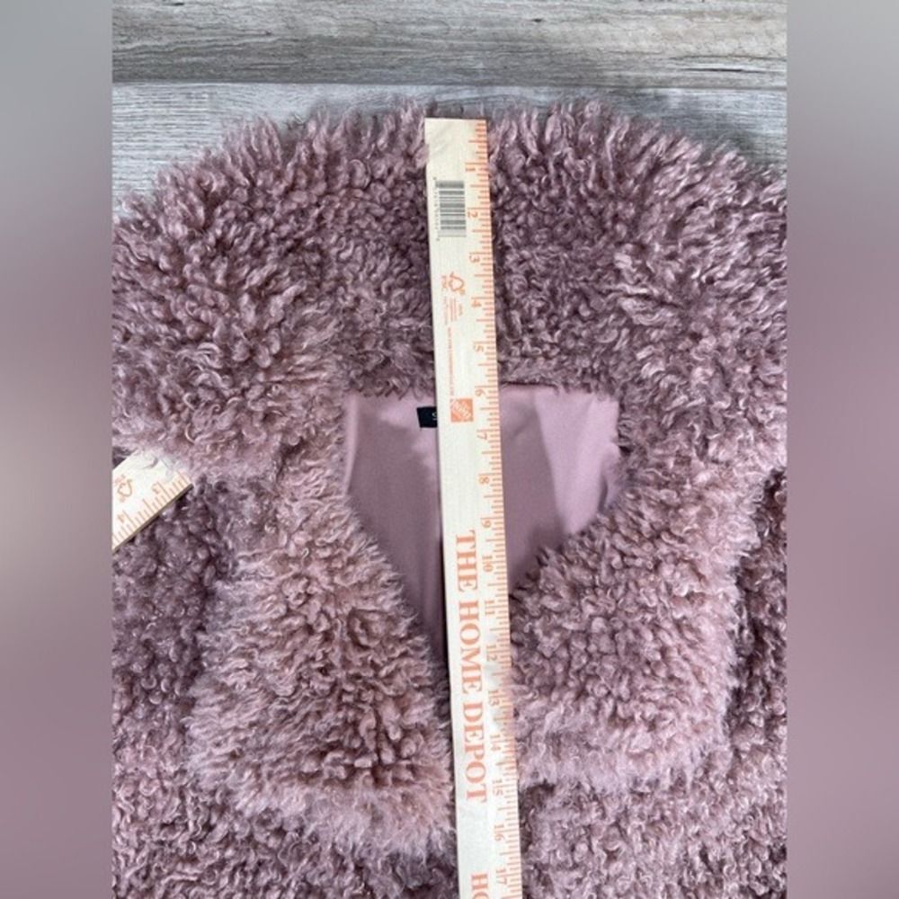 Teddy Faux sheep fur Coat Women S/M Pink Shaggy Jacket - Picture 6 of 16
